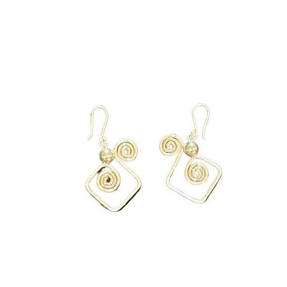 Large sterling silver dangle earrings - Picture 1 of 4